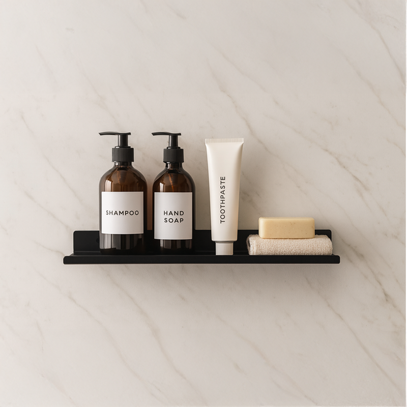 Floating Wall Shelf with Anti-Fall Edge, Rustproof and Space-Saving