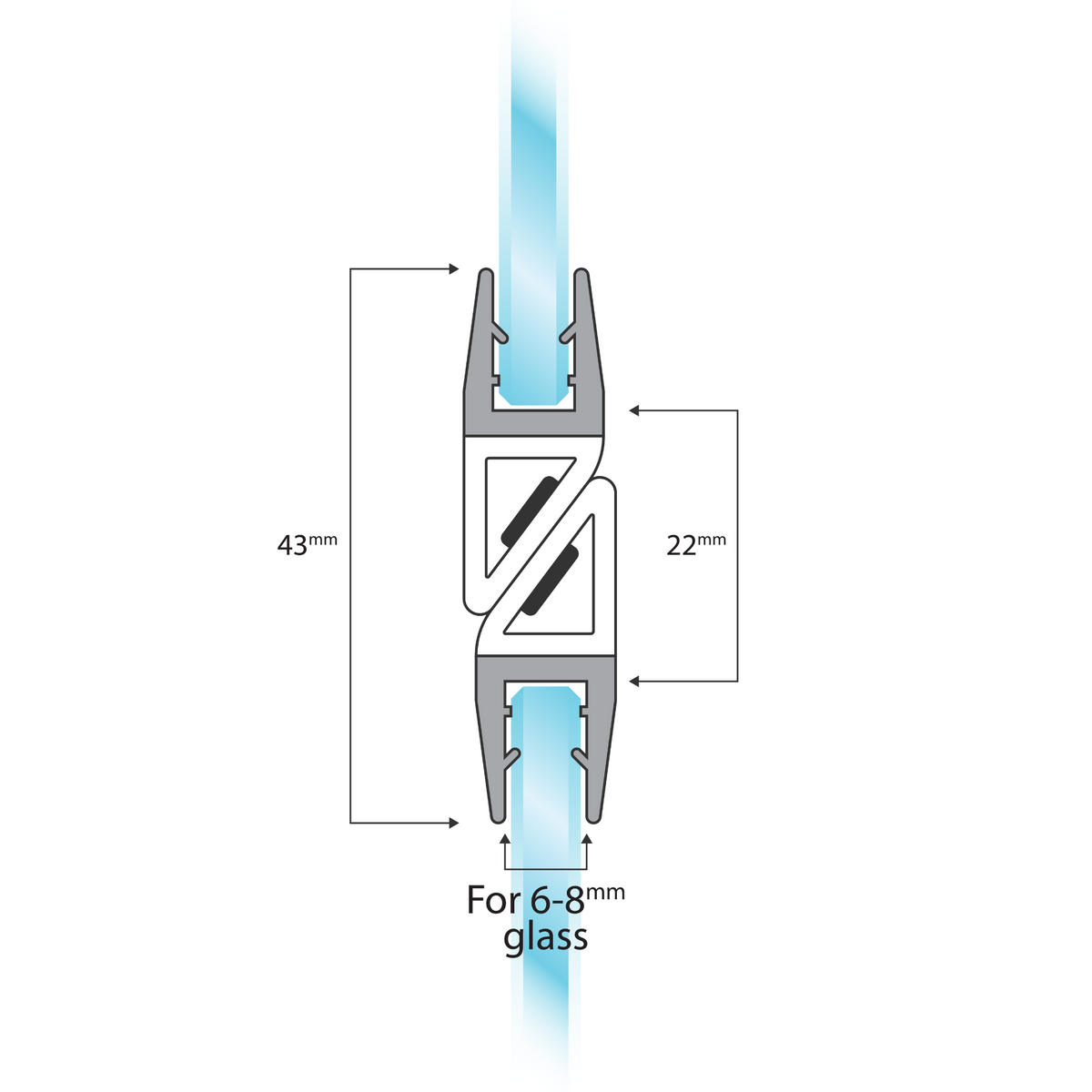 Magnetic Shower Door Seal 200 cm