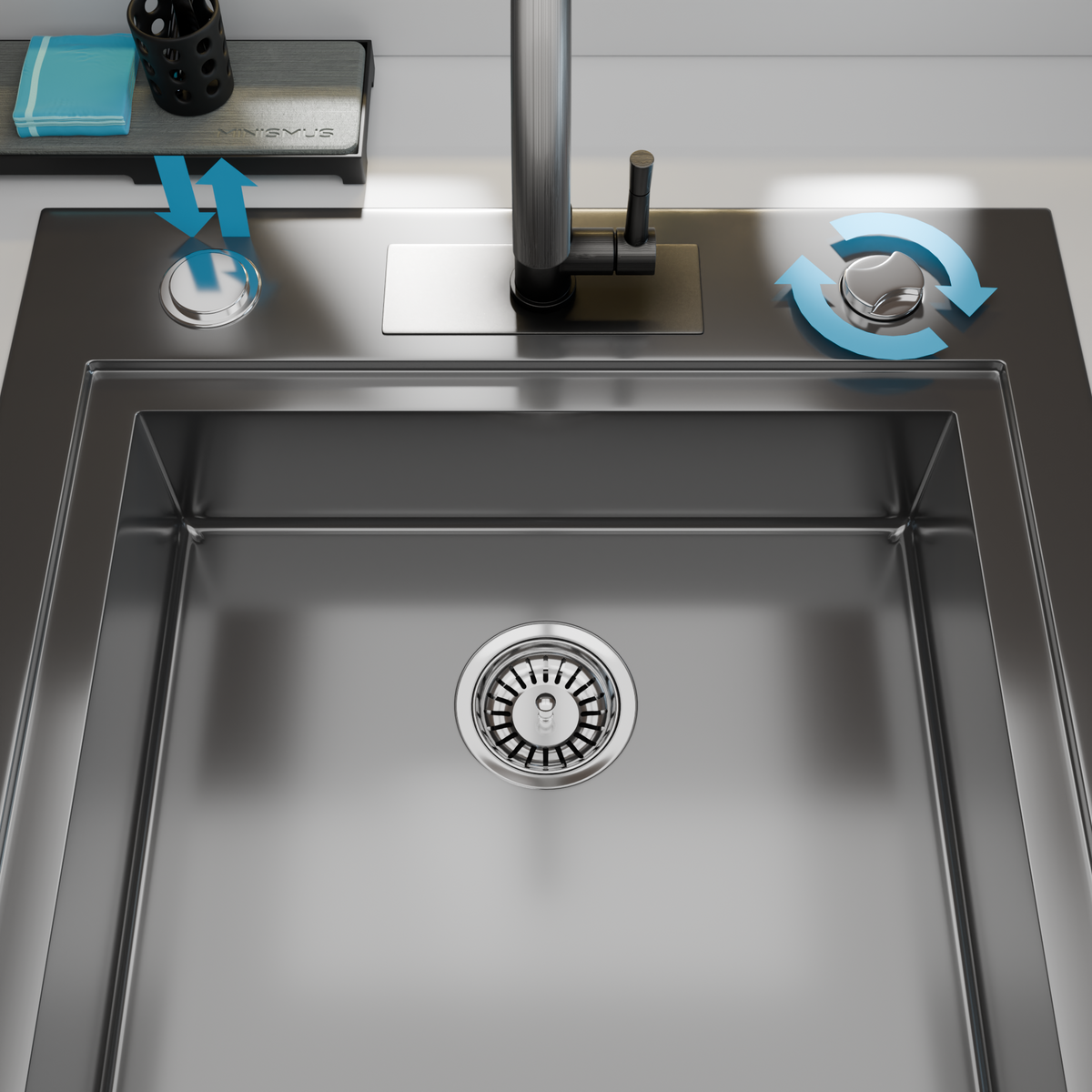Filtre de lavabo de cuisine de 82 mm avec broche à vis réglable