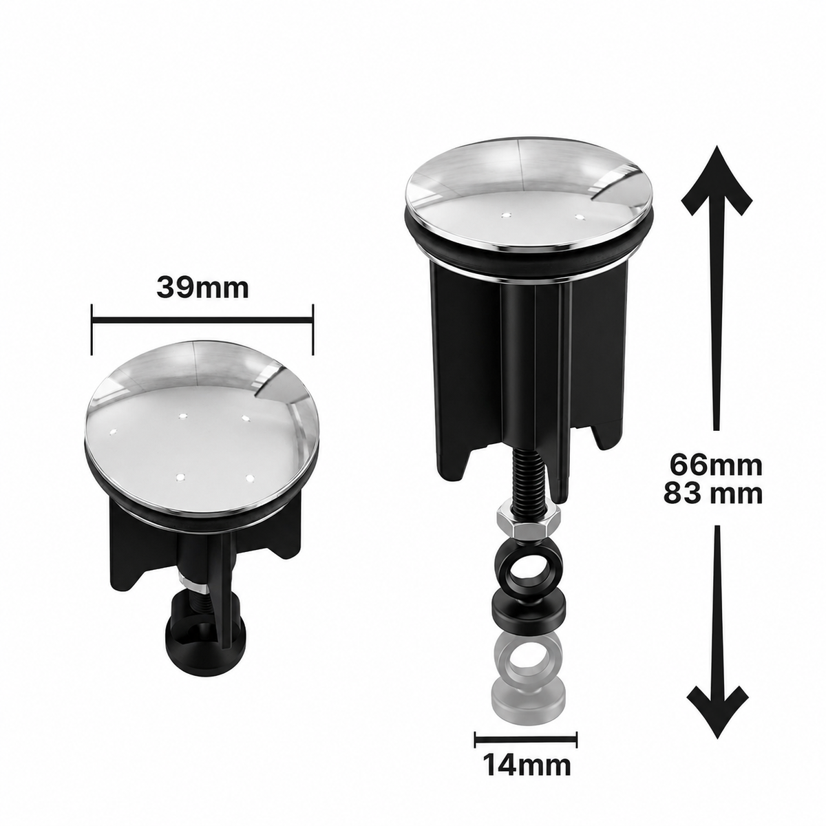 Tappo di scarico per lavabo e bidet 40mm
