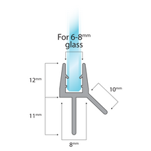 Curved Shower Seal with Water Stop – 2x 1 Meter for 6-8mm Glass Doors