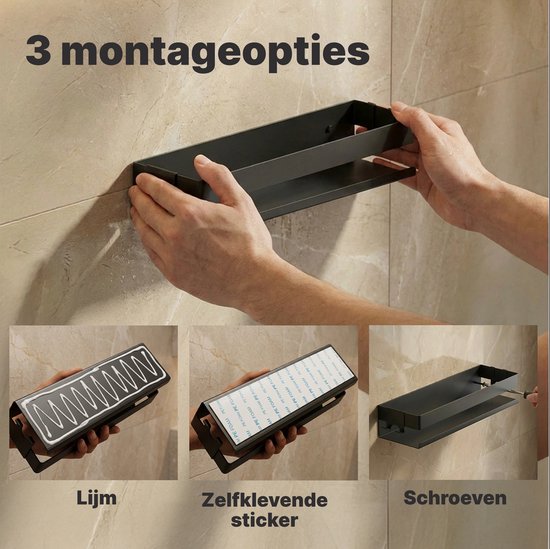 Mensola Doccia da Parete in Acciaio Inox, 30x9 cm