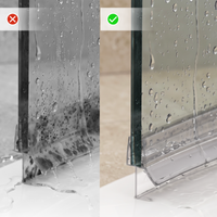 Douchestrip met waterkering, 2 × 100 cm, voor glas 6 tot 8 mm