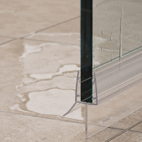 Douchestrip met waterkering, 2 × 100 cm, voor glas 6 tot 8 mm