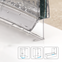 Douchestrip met waterkering, 2 × 100 cm, voor glas 6 tot 8 mm