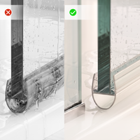 Douchestrip D profiel, 2 × 100 cm, voor glas 6 tot 8 mm