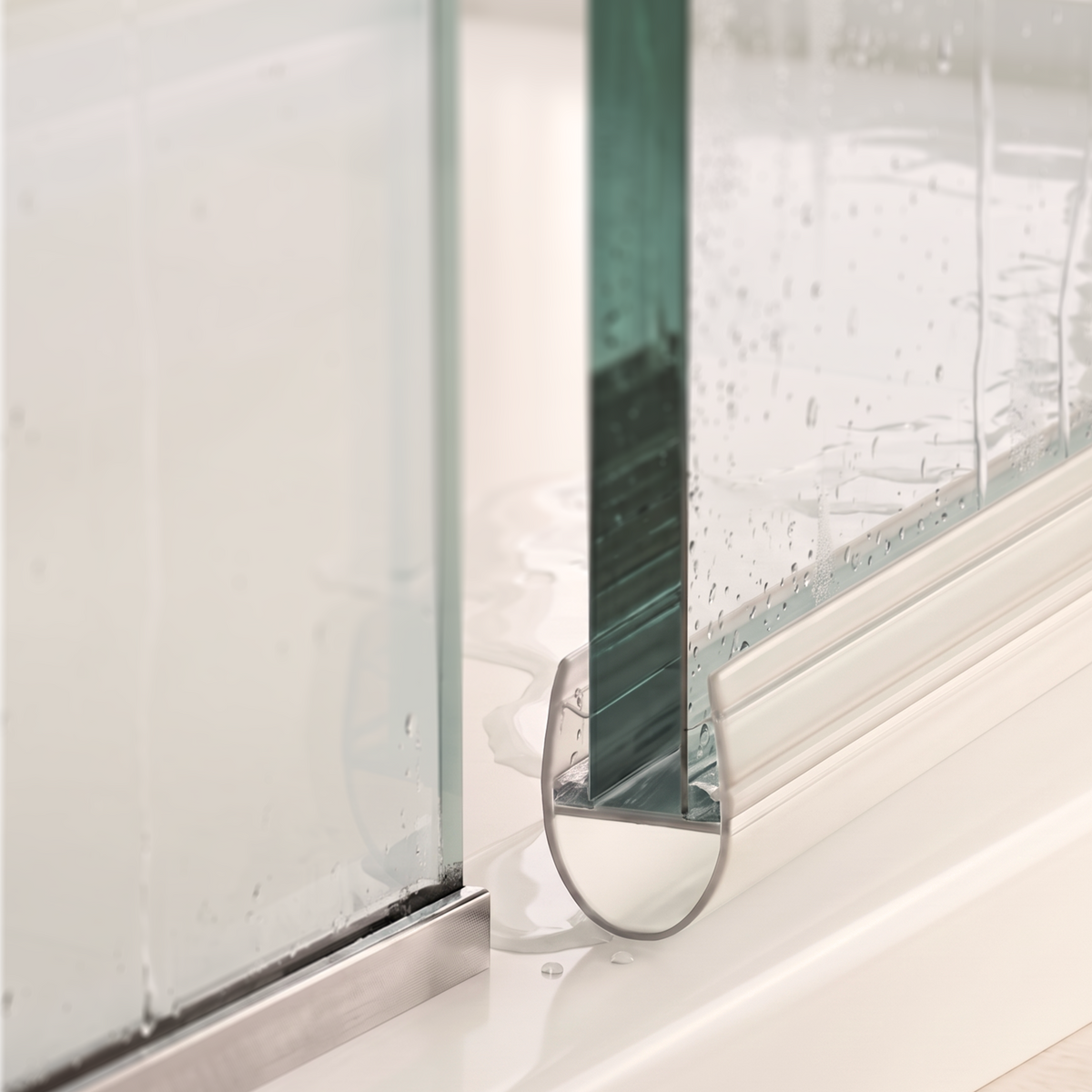 Douchestrip D profiel, 2 × 100 cm, voor glas 6 tot 8 mm