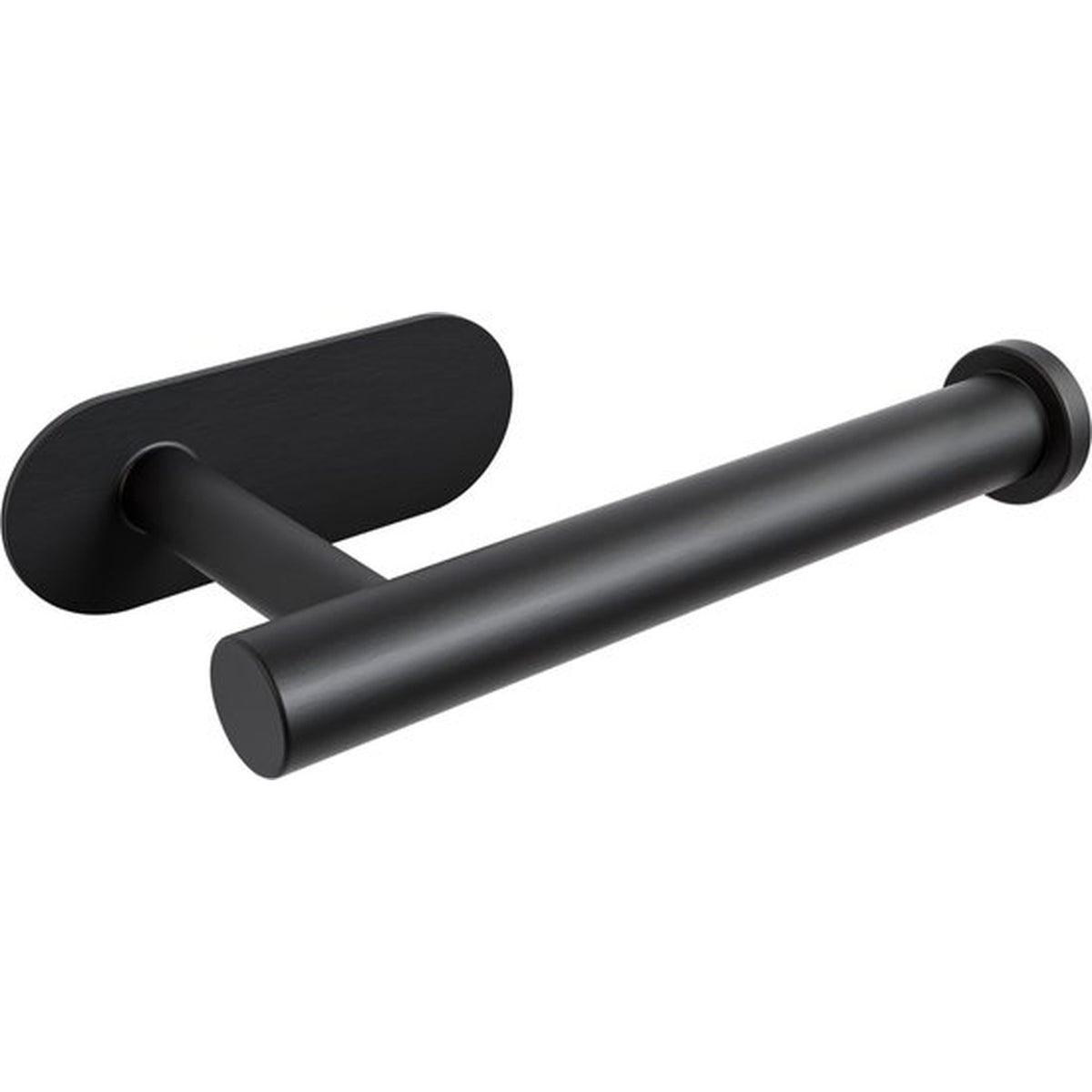 5-teiliges schwarzes WC-Set - Selbstklebender Ersatzrollenhalter & freistehender Toilettenpapierhalter für 5 Rollen - WC-Bürstenhalter, Mülleimer & Wandhaken