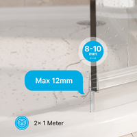 Douchestrip met waterkering, 2 × 100 cm, voor glas 8 tot 10 mm