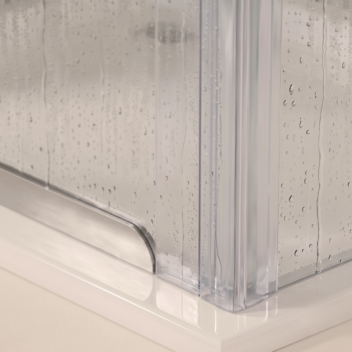 Verticale douchedeurstrip F profiel, 2 × 200 cm, voor 90 graden glasverbinding, glas 6 tot 8 mm