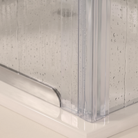 Verticale douchedeurstrip F profiel, 2 × 200 cm, voor 90 graden glasverbinding, glas 6 tot 8 mm
