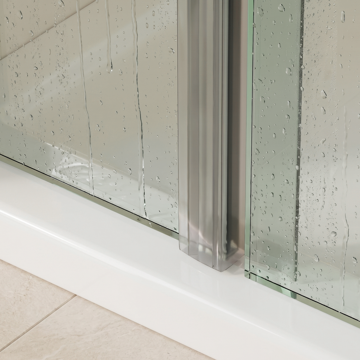 Verticale douchedeurstrip U profiel, 2 × 200 cm, voor glas 6 tot 8 mm