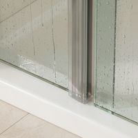Verticale douchedeurstrip U profiel, 2 × 200 cm, voor glas 6 tot 8 mm