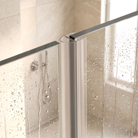 Verticale douchedeurstrip D profiel, 2 × 200 cm, voor glas 6 tot 8 mm