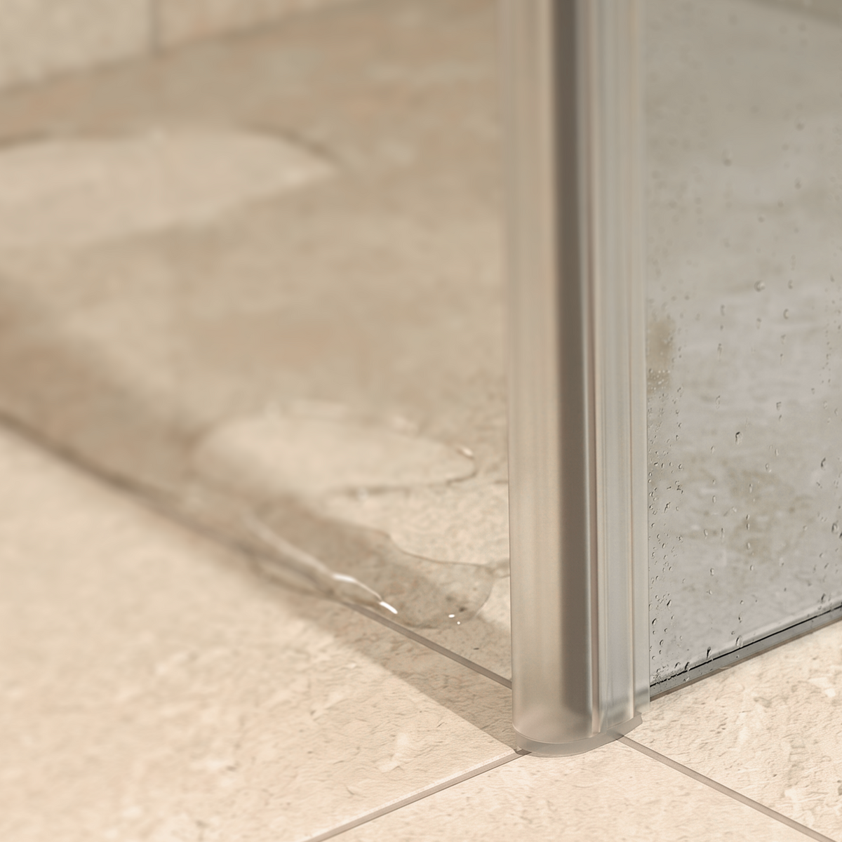 Verticale douchedeurstrip D profiel, 2 × 200 cm, voor glas 6 tot 8 mm