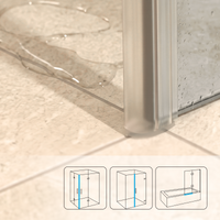Verticale douchedeurstrip D profiel, 2 × 200 cm, voor glas 6 tot 8 mm