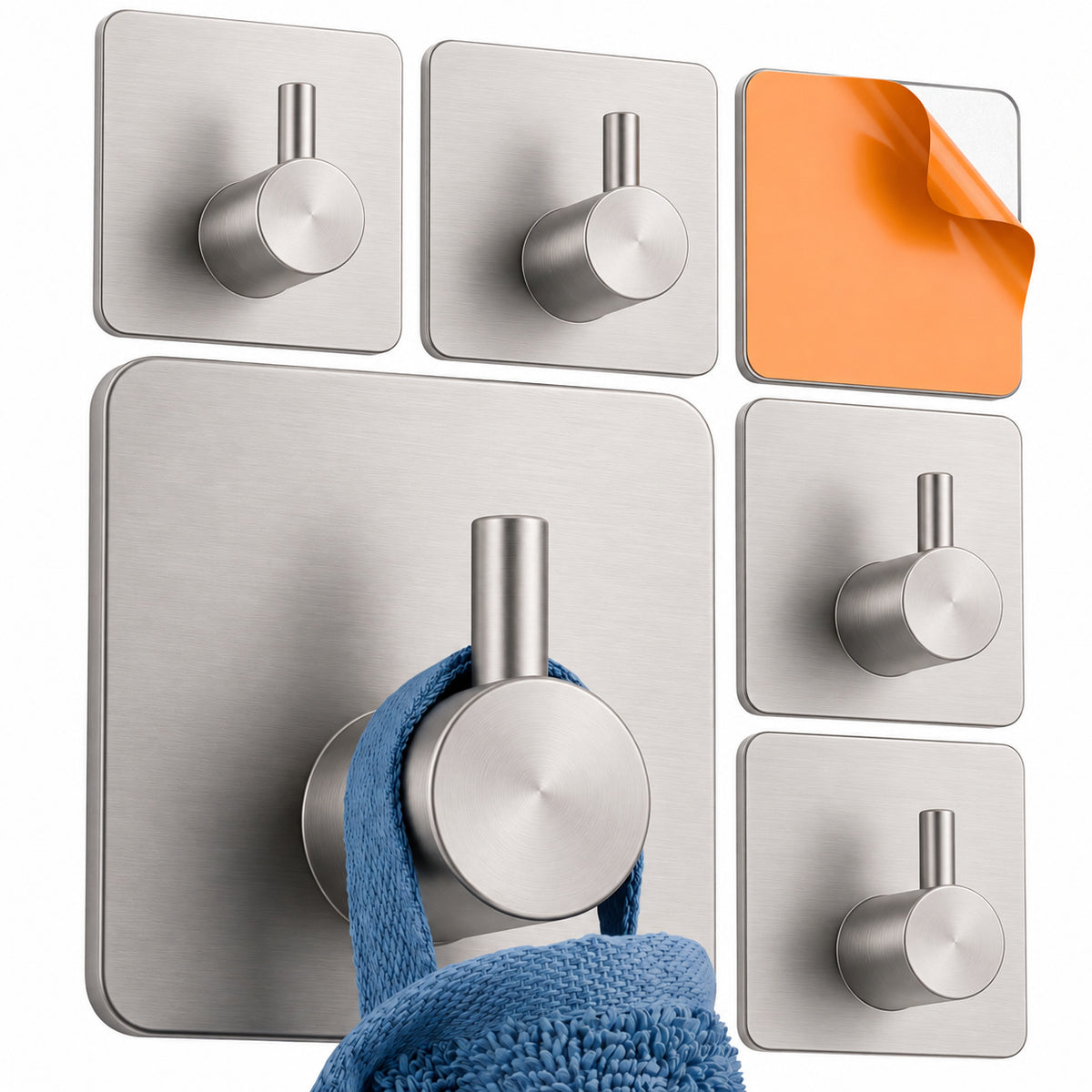 Wall Hook Square Base - Brushed SS