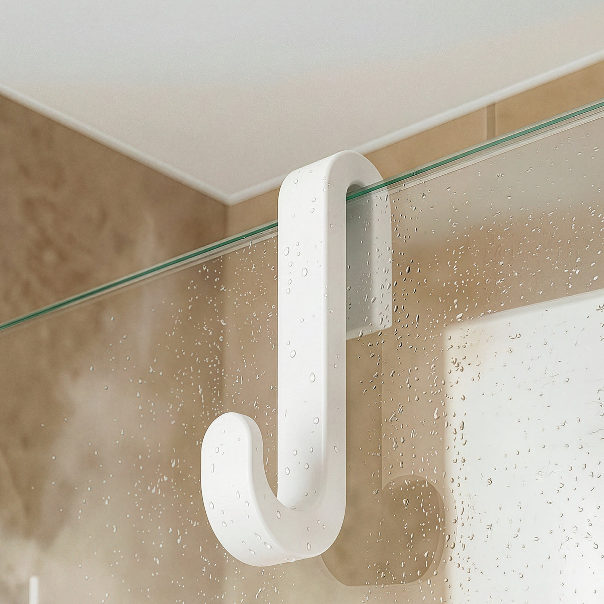 Crochets de porte de douche avec revêtement en silicone, lot de 2, pour verre de 6 à 10 mm