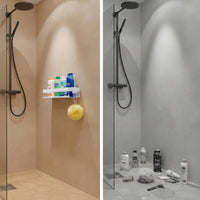 Étagère de douche 30 × 9 × 7 cm en acier inoxydable avec 3 options de montage
