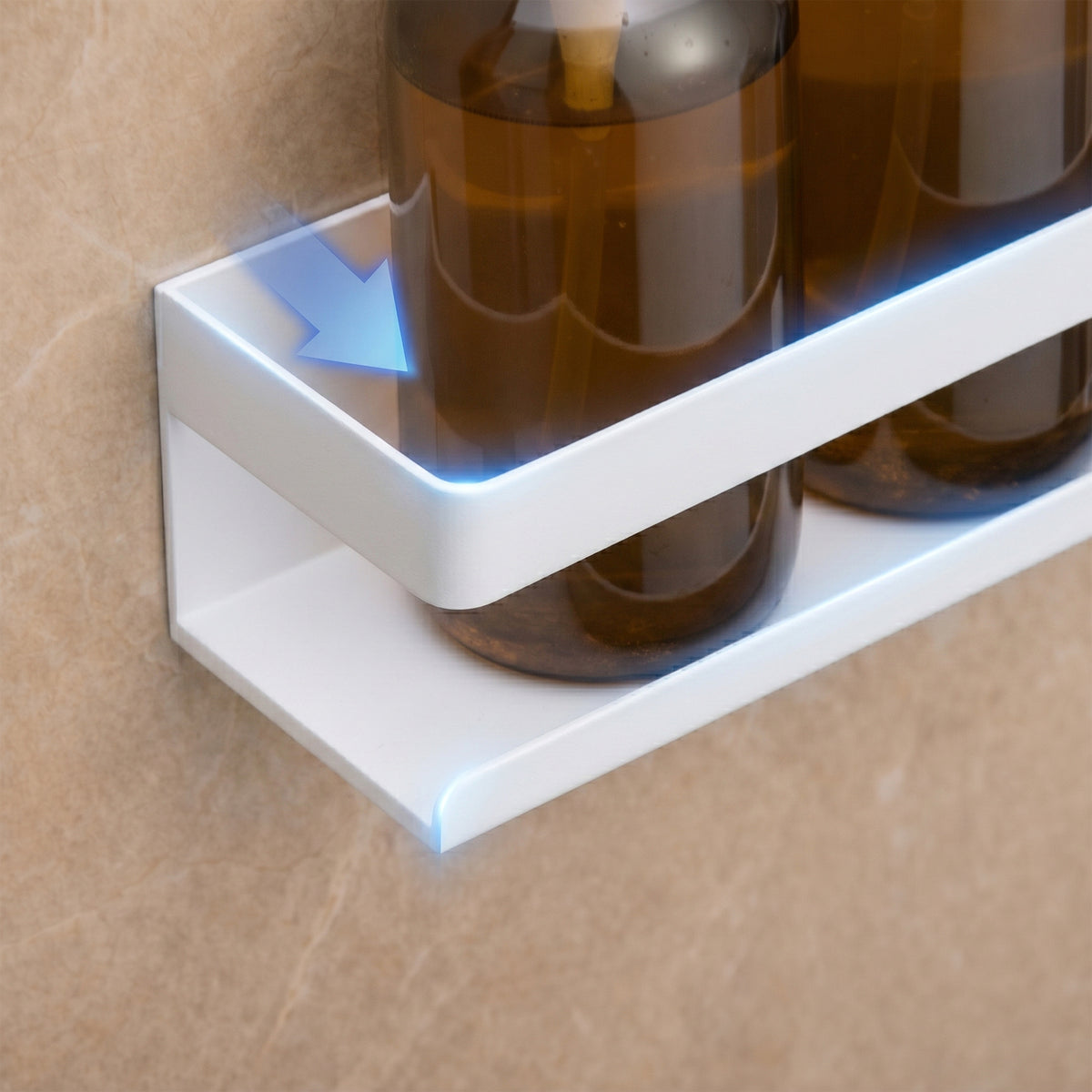 Étagère de douche 30 × 9 × 7 cm en acier inoxydable avec 3 options de montage