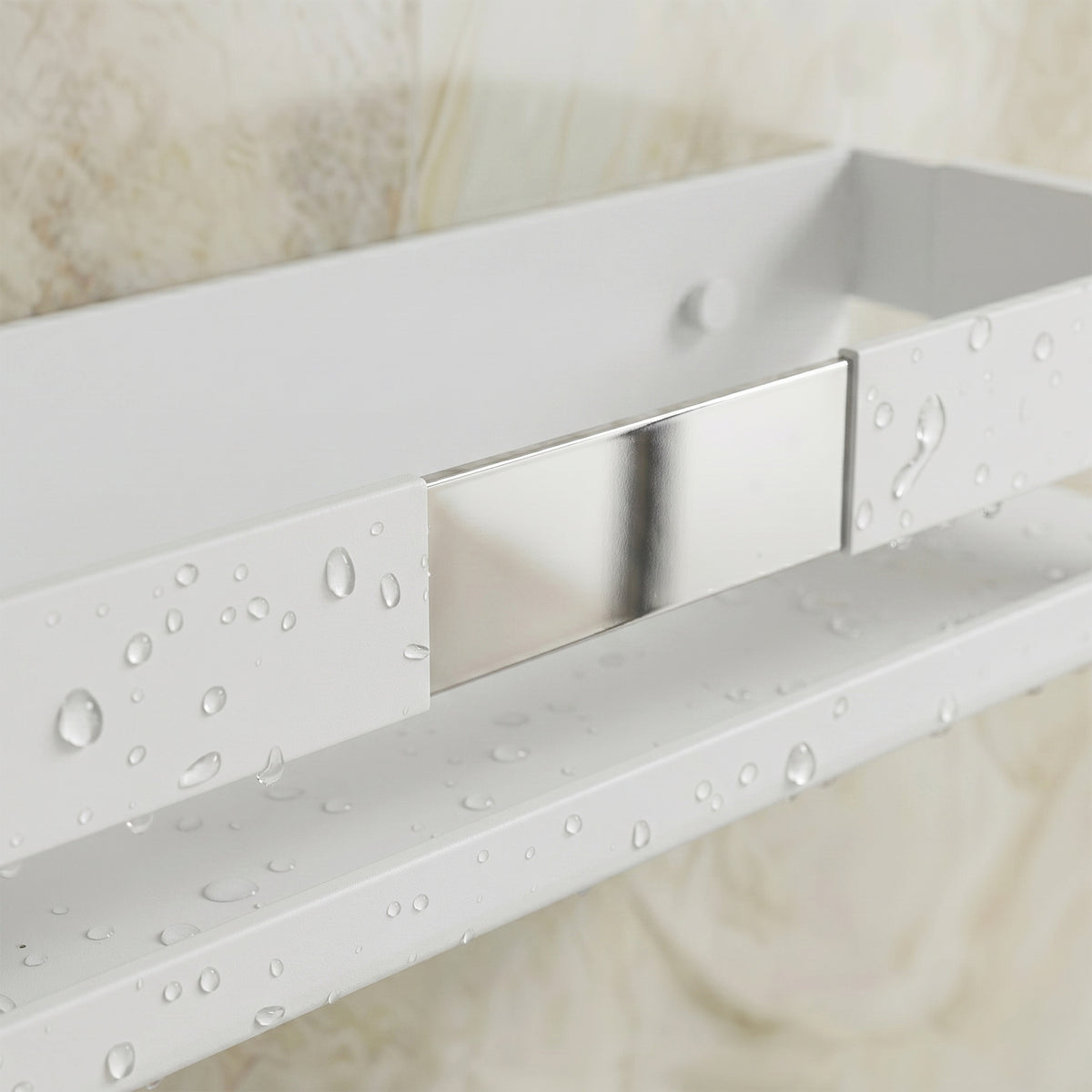 Étagère de douche 30 × 9 × 7 cm en acier inoxydable avec 3 options de montage