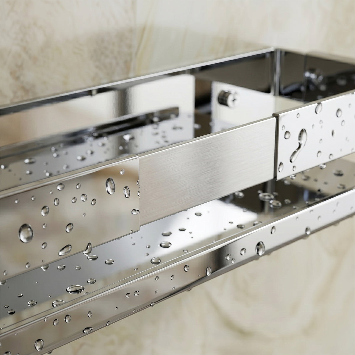 Étagère de douche 30 × 9 × 7 cm en acier inoxydable avec 3 options de montage