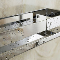 Étagère de douche 30 × 9 × 7 cm en acier inoxydable avec 3 options de montage