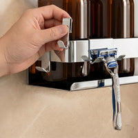 Étagère de douche 30 × 9 × 7 cm en acier inoxydable avec 3 options de montage