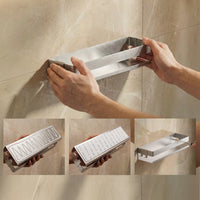 Étagère de douche 30 × 9 × 7 cm en acier inoxydable avec 3 options de montage