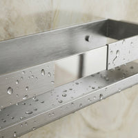Étagère de douche 30 × 9 × 7 cm en acier inoxydable avec 3 options de montage