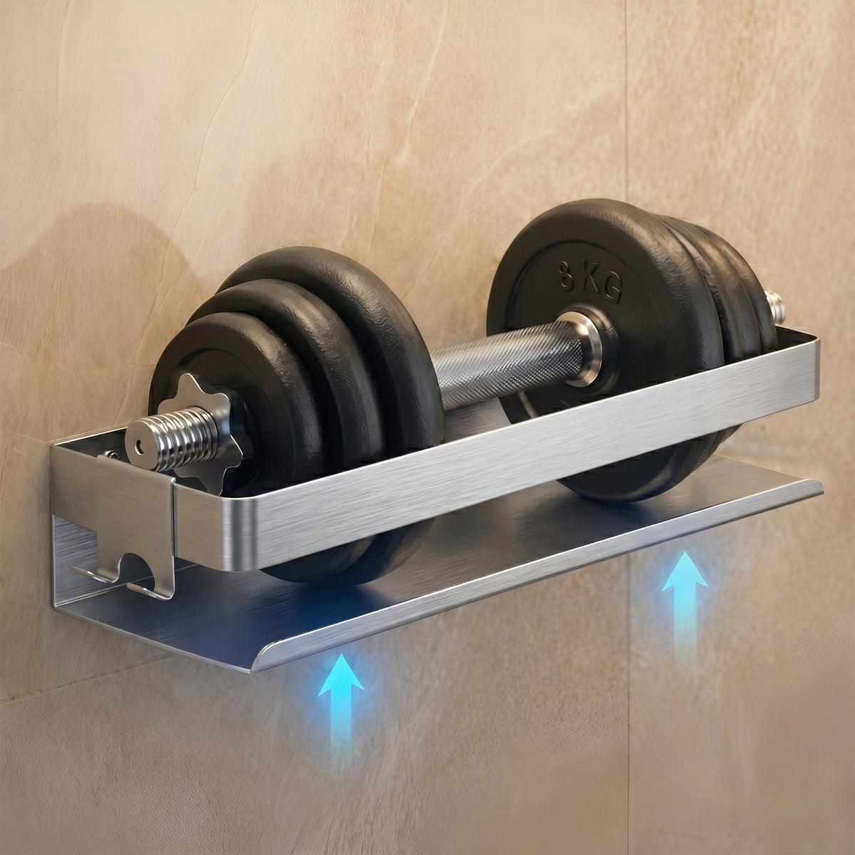 Étagère de douche 30 × 9 × 7 cm en acier inoxydable avec 3 options de montage