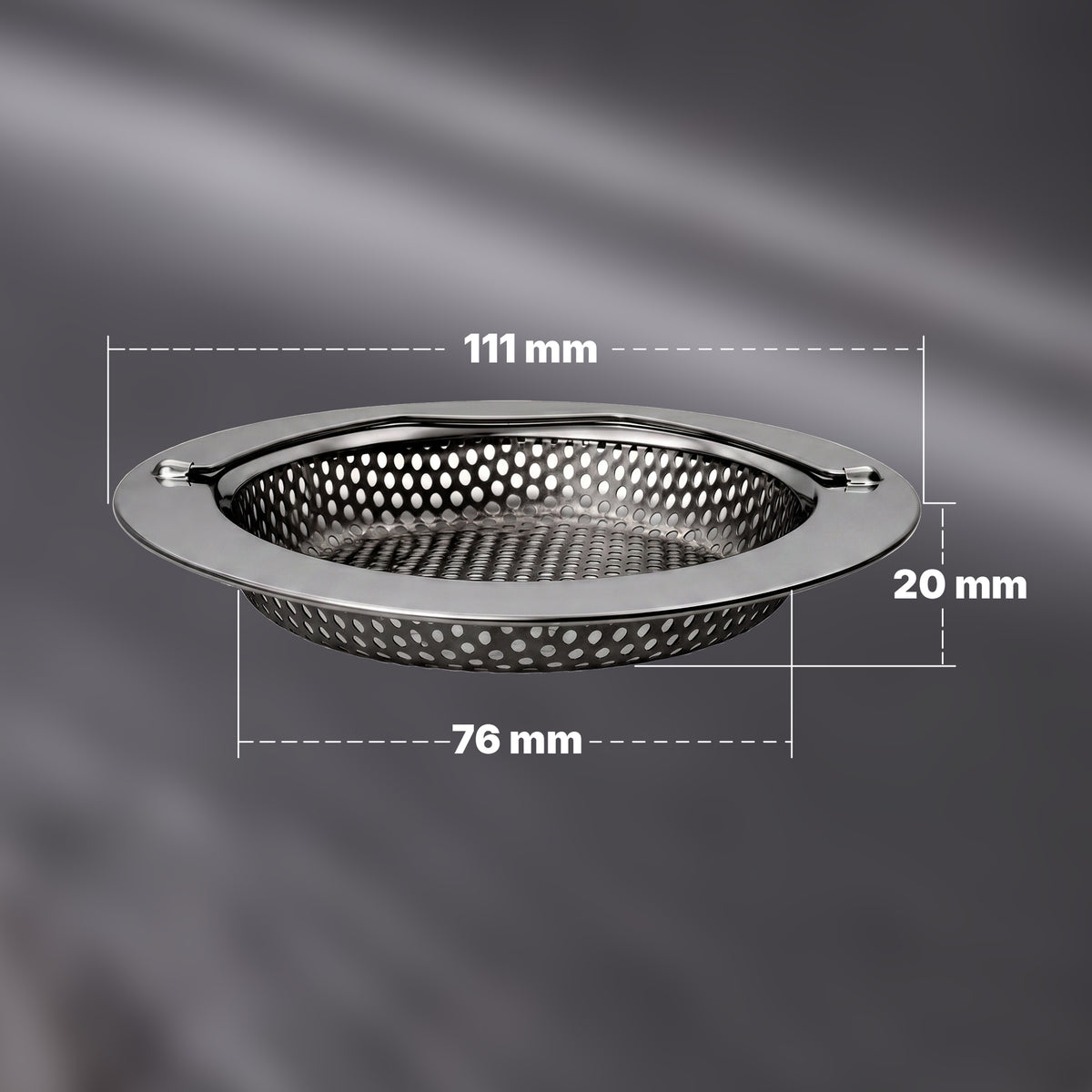 Filtre d’évier en acier inoxydable avec poignée, pour bondes de 8 à 10,5 cm