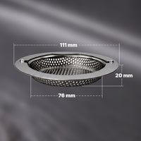 Filtre d’évier en acier inoxydable avec poignée, pour bondes de 8 à 10,5 cm