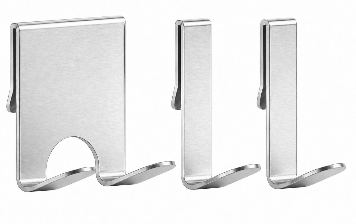 Set di Ganci Extra per Cestello Doccia - Porta Rasoio e 2 Ganci a J, Nero