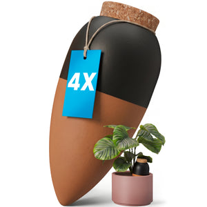 XL terracotta waterdruppelaars 950 ml, set van 4, automatische plantenbewatering tot 14 dagen