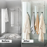 Wall Hook Square Base Black – Self Adhesive Set of 6