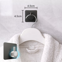 Wall Hook Square Base Black – Self Adhesive Set of 6