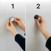 Wall Hook Round Base Black – Self Adhesive Set of 6