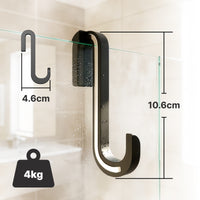 Shower Door Hook 2-Pack with Silicone Coating