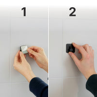 Wall Hook Square Base Black – Self Adhesive Set of 6