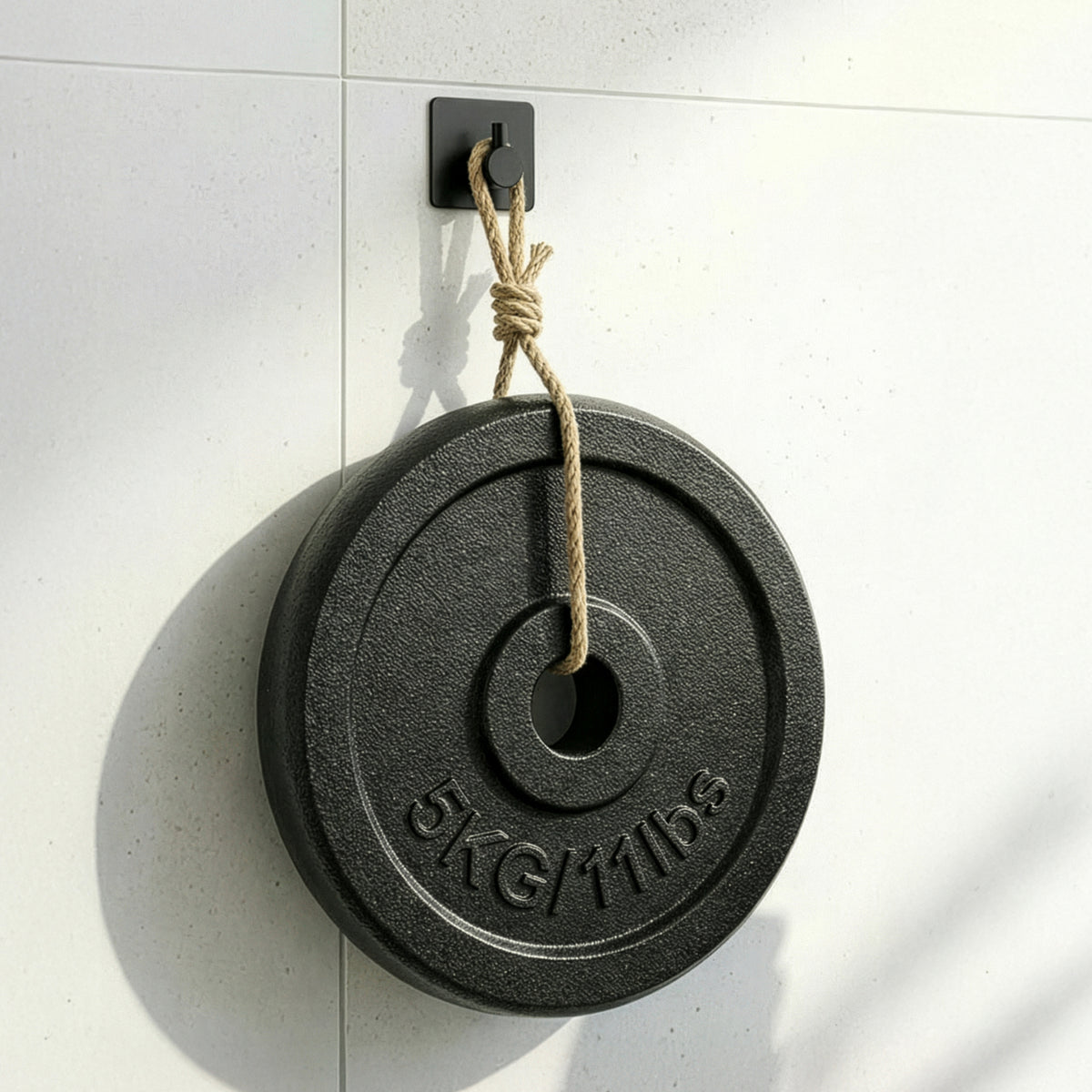 Wall Hook Square Base Black – Self Adhesive Set of 6