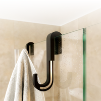 Shower Door Hook 2-Pack with Silicone Coating