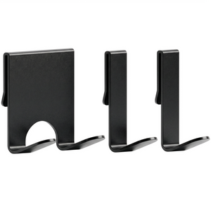 Set de Crochets Supplémentaires pour Panier de Douche - Porte-Rasoir et 2 Crochets en J, Noir