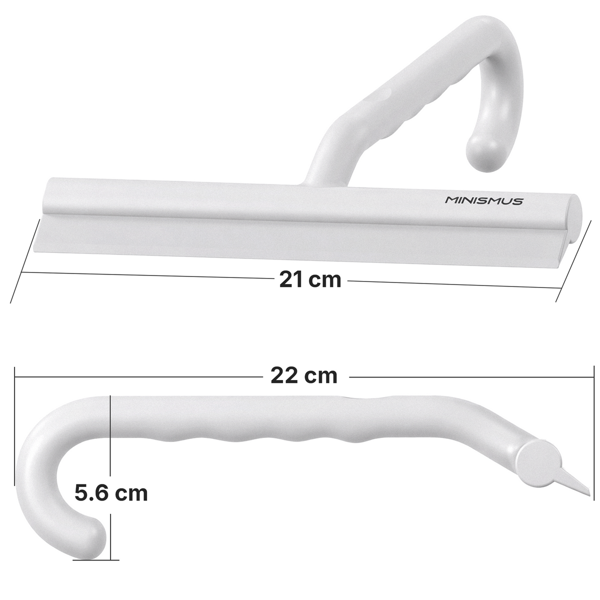 Duschabzieher 21cm mit Haken und Silikonblatt