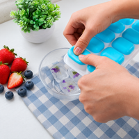 Vassoio per cubetti di ghiaccio in silicone con coperchio confezione da 9