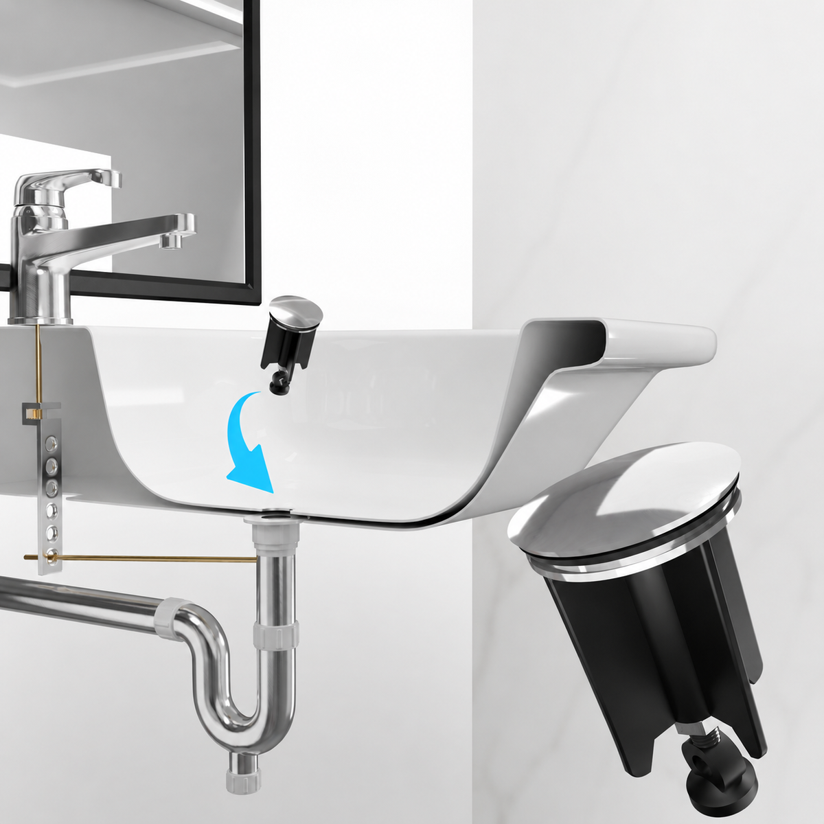 Tappo di scarico per lavabo e bidet 40mm