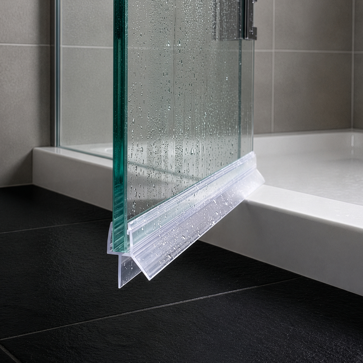 Joint de douche avec arrêt d'eau - 2x 1 mètre pour portes en verre de 8-10 mm