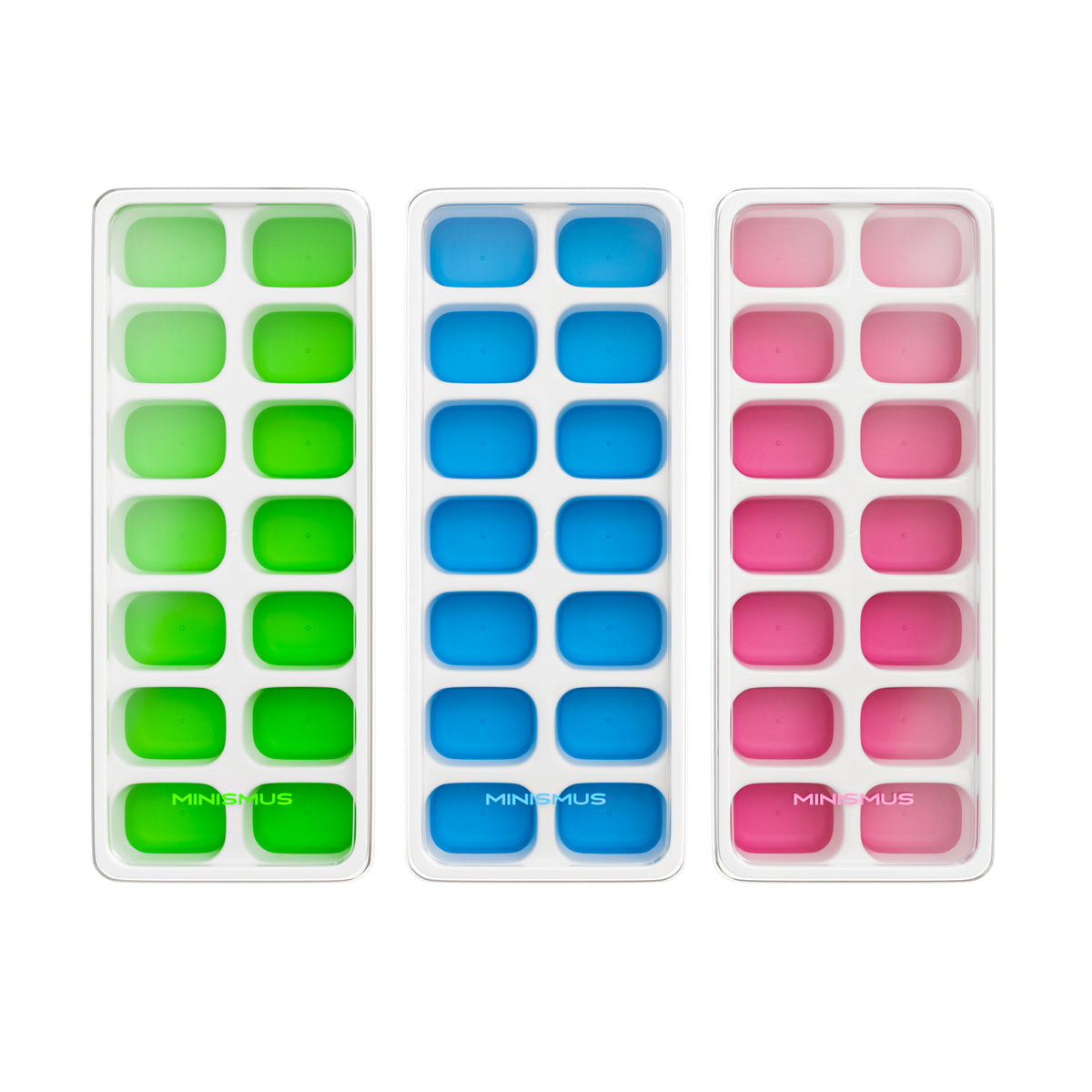 Vassoio per cubetti di ghiaccio in silicone con coperchio Confezione da 3
