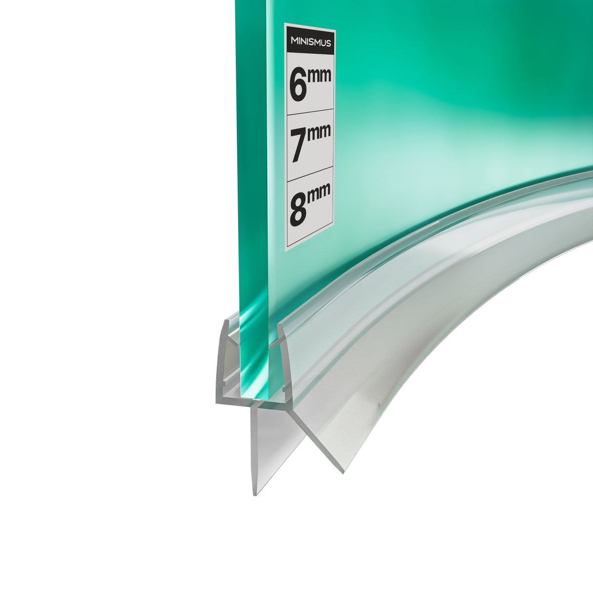 Guarnizione Curva per Doccia con Fermacqua – 2x 1 Metro per Porte in Vetro da 6-8mm