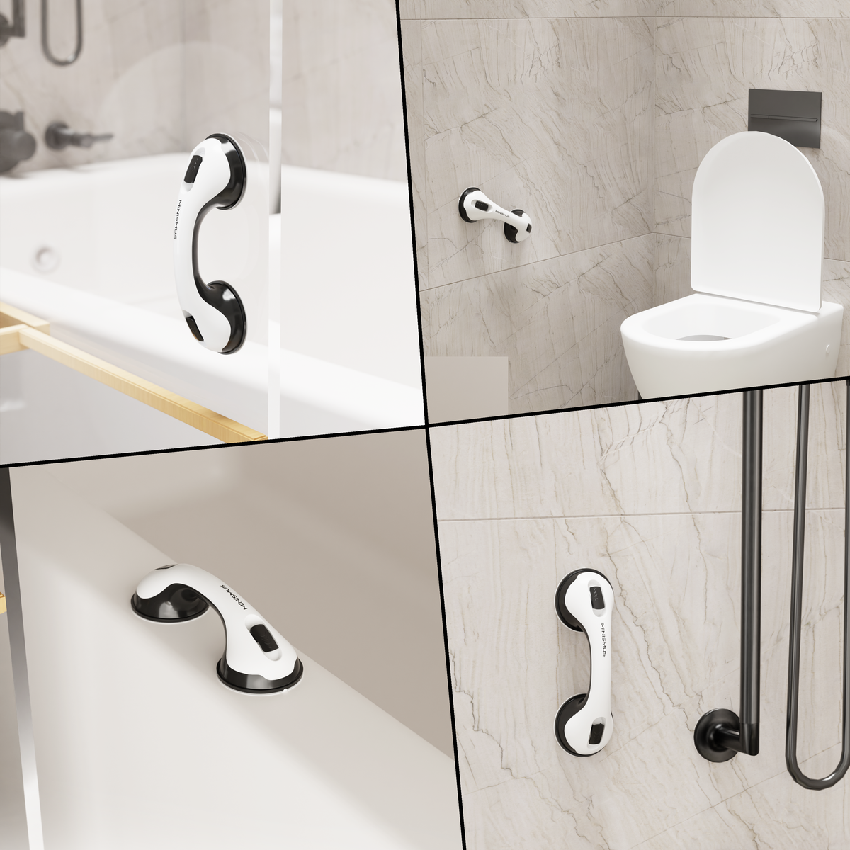 Suction Cup Bathroom Handle - 2 Pack